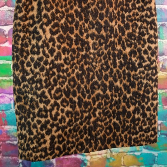 Talbots Fuzzy Leopard Animal Print Pencil Skirt 4 - Picture 7 of 9